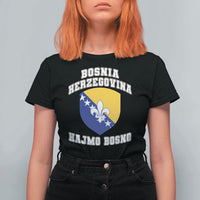 Hajmo Bosno Lets Go Bosnia Herzegovina Flag T Shirt For Women Golden Lily Soccer Football Fan Athletic Graphic