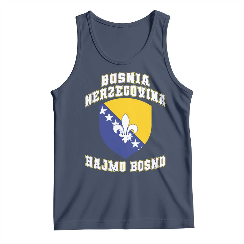 Hajmo Bosno Lets Go Bosnia Herzegovina Flag Tank Top Golden Lily Soccer Football Fan Athletic Graphic