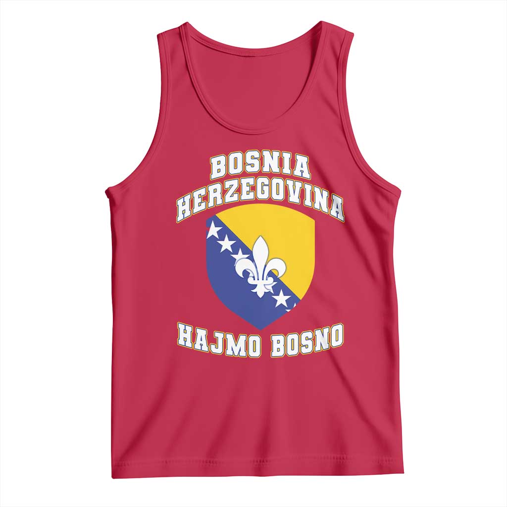 Hajmo Bosno Lets Go Bosnia Herzegovina Flag Tank Top Golden Lily Soccer Football Fan Athletic Graphic