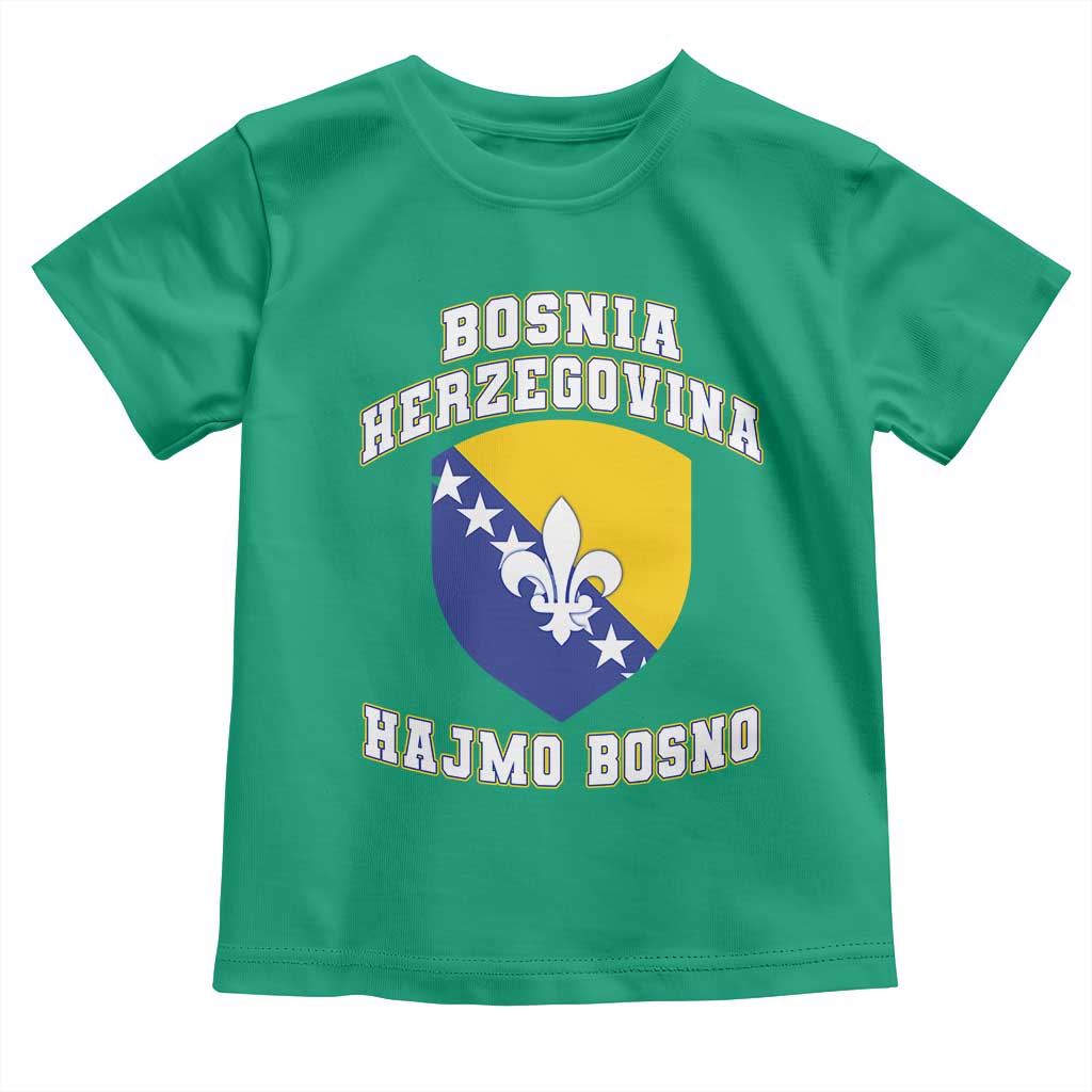 Hajmo Bosno Lets Go Bosnia Herzegovina Flag Toddler T Shirt Golden Lily Soccer Football Fan Athletic Graphic