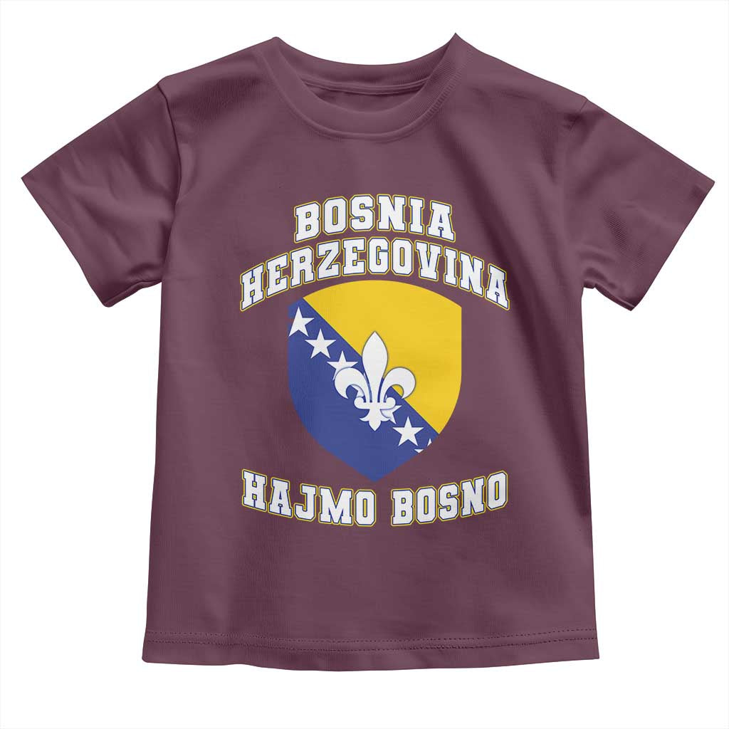 Hajmo Bosno Lets Go Bosnia Herzegovina Flag Toddler T Shirt Golden Lily Soccer Football Fan Athletic Graphic