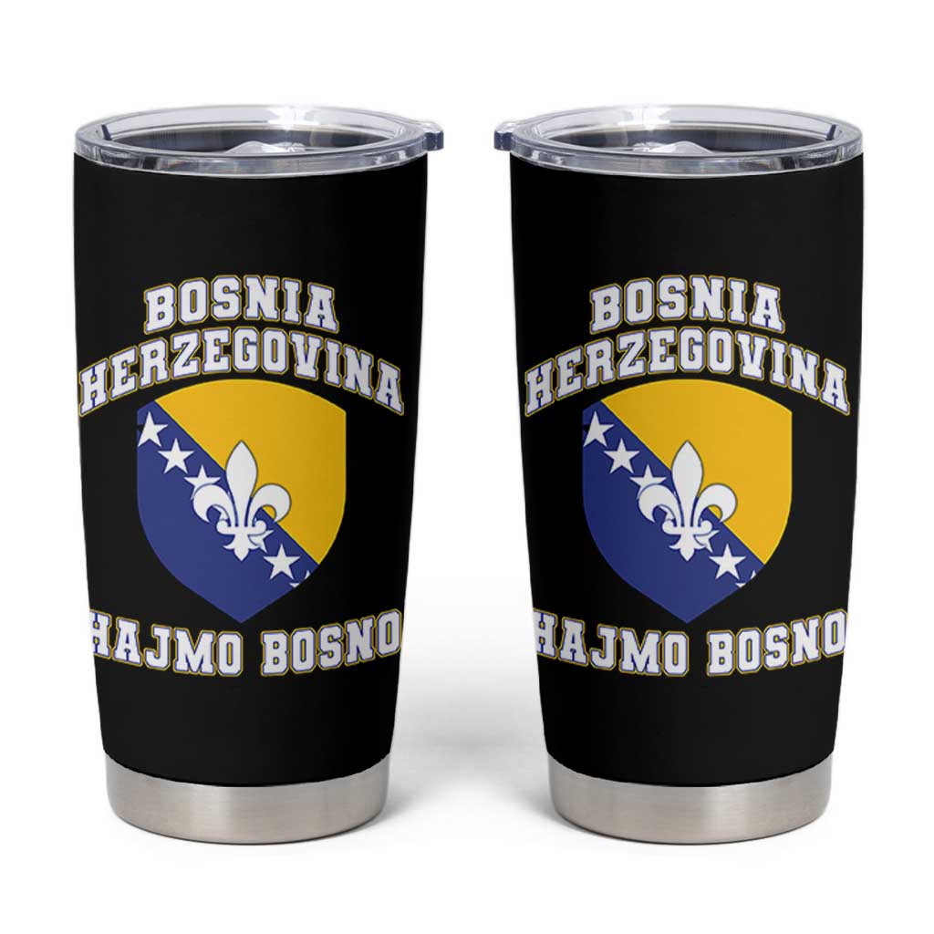 Hajmo Bosno Lets Go Bosnia Herzegovina Flag Tumbler Cup Golden Lily Soccer Football Fan Athletic Graphic