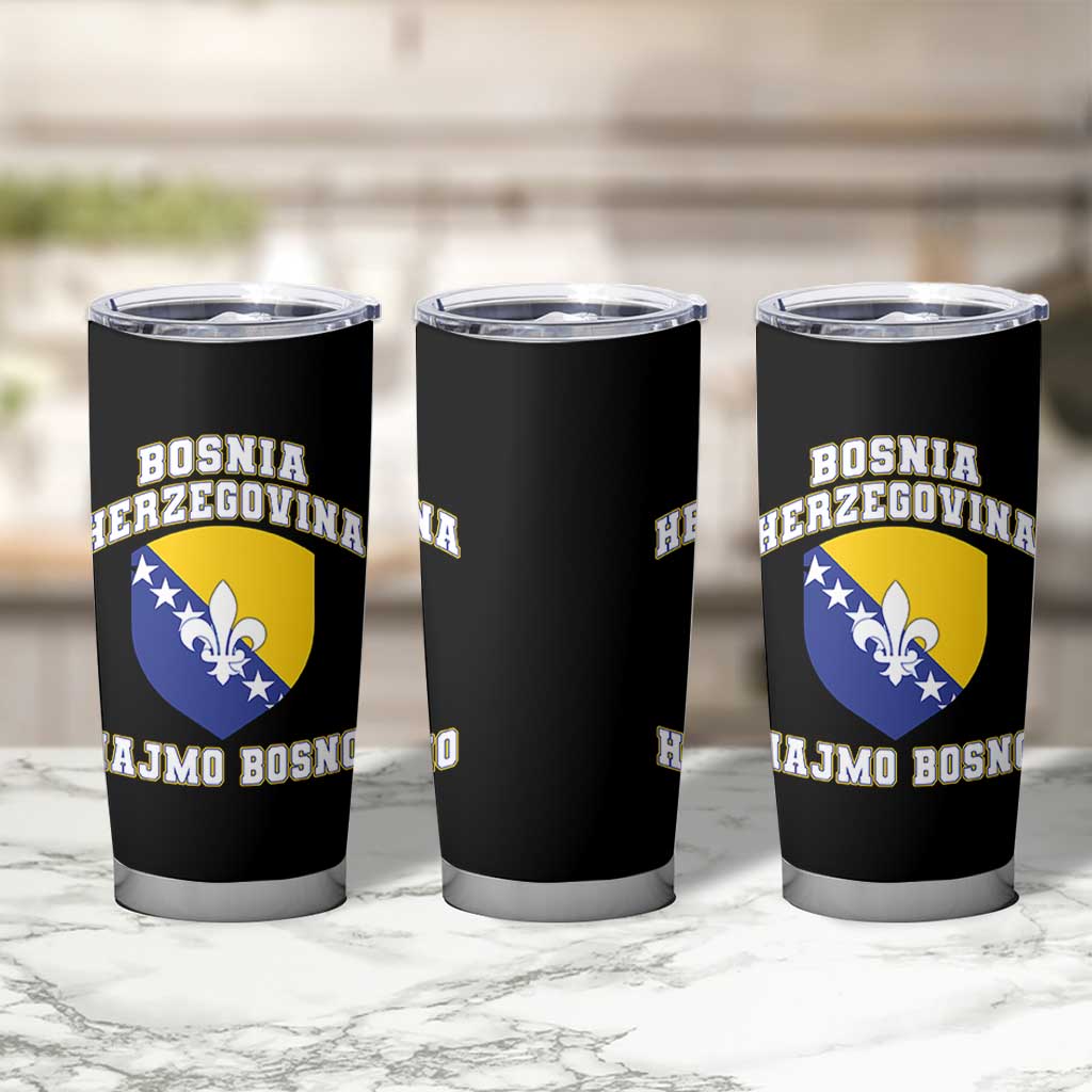 Hajmo Bosno Lets Go Bosnia Herzegovina Flag Tumbler Cup Golden Lily Soccer Football Fan Athletic Graphic