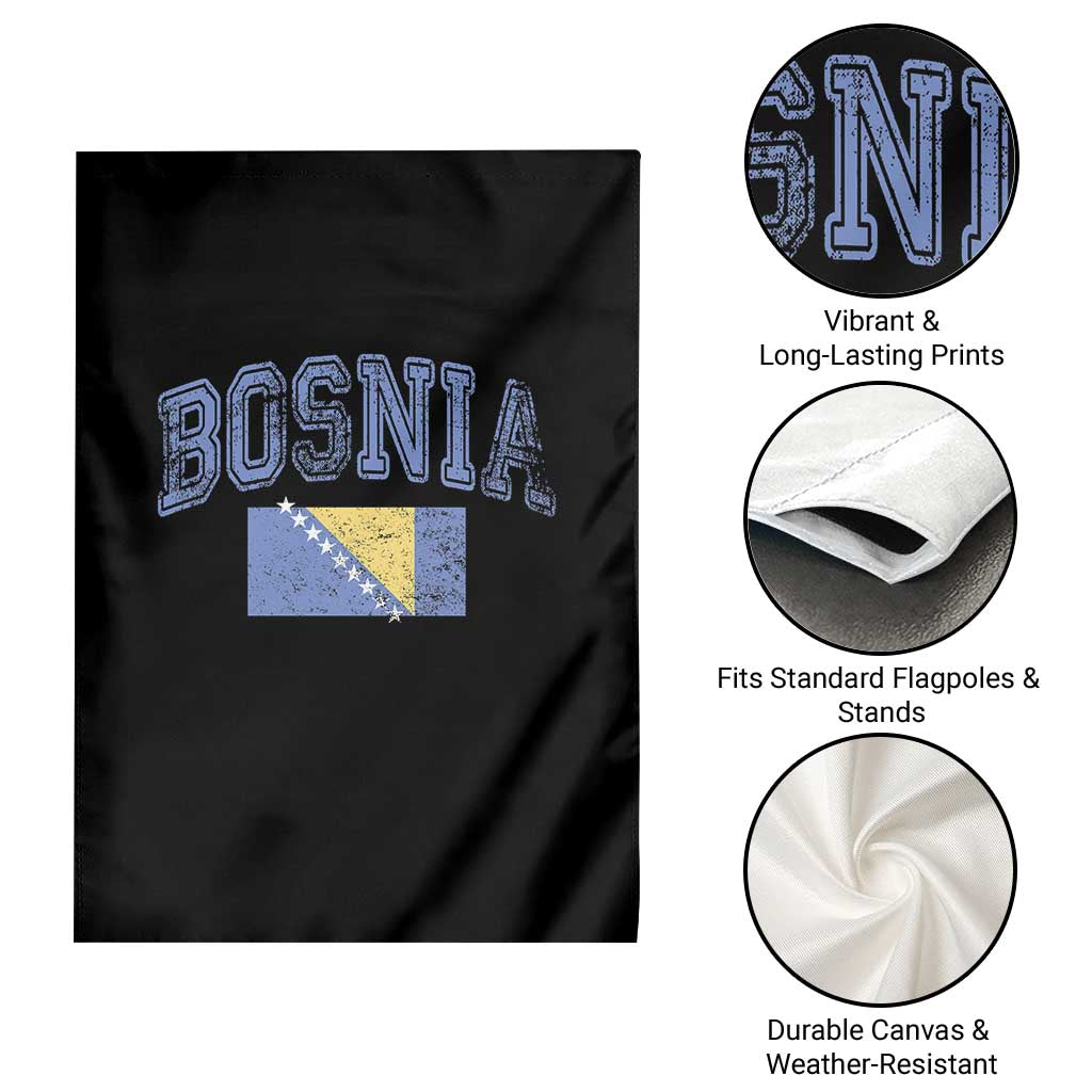 Classic Distressed Bosnia National Flag Varsity Style Garden Flag Sports Fan Athletic Graphic