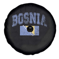 Classic Distressed Bosnia National Flag Varsity Style Spare Tire Cover Sports Fan Athletic Graphic