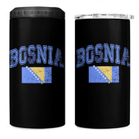Classic Distressed Bosnia National Flag Varsity Style 4 in 1 Can Cooler Tumbler Sports Fan Athletic Graphic