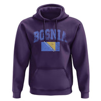 Classic Distressed Bosnia National Flag Varsity Style Hoodie Sports Fan Athletic Graphic