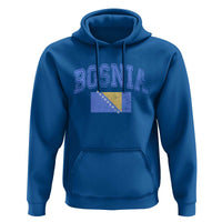Classic Distressed Bosnia National Flag Varsity Style Hoodie Sports Fan Athletic Graphic