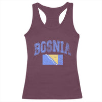 Classic Distressed Bosnia National Flag Varsity Style Racerback Tank Top Sports Fan Athletic Graphic