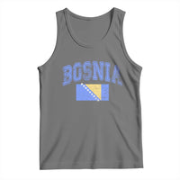 Classic Distressed Bosnia National Flag Varsity Style Tank Top Sports Fan Athletic Graphic