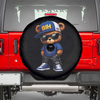 BIH Bosnia Teddy Bear Graphic Spare Tire Cover Golden Lily Heritage Urban Streetwear Style