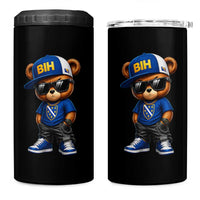 BIH Bosnia Teddy Bear Graphic 4 in 1 Can Cooler Tumbler Golden Lily Heritage Urban Streetwear Style