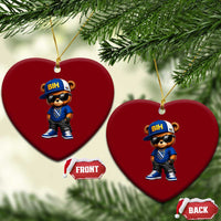 BIH Bosnia Teddy Bear Graphic Ceramic Ornament Golden Lily Heritage Urban Streetwear Style