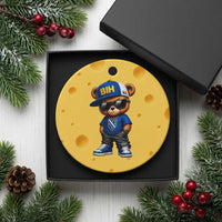 BIH Bosnia Teddy Bear Graphic Ceramic Ornament Golden Lily Heritage Urban Streetwear Style