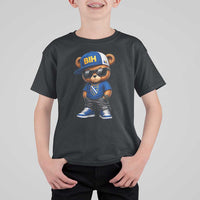 BIH Bosnia Teddy Bear Graphic T Shirt For Kid Golden Lily Heritage Urban Streetwear Style