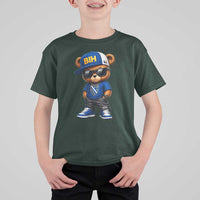 BIH Bosnia Teddy Bear Graphic T Shirt For Kid Golden Lily Heritage Urban Streetwear Style