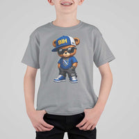 BIH Bosnia Teddy Bear Graphic T Shirt For Kid Golden Lily Heritage Urban Streetwear Style