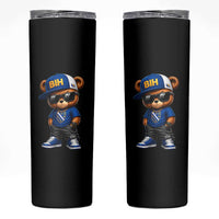 BIH Bosnia Teddy Bear Graphic Skinny Tumbler Golden Lily Heritage Urban Streetwear Style