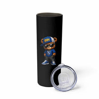 BIH Bosnia Teddy Bear Graphic Skinny Tumbler Golden Lily Heritage Urban Streetwear Style