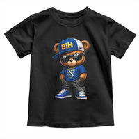 BIH Bosnia Teddy Bear Graphic Toddler T Shirt Golden Lily Heritage Urban Streetwear Style