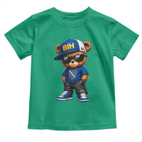 BIH Bosnia Teddy Bear Graphic Toddler T Shirt Golden Lily Heritage Urban Streetwear Style