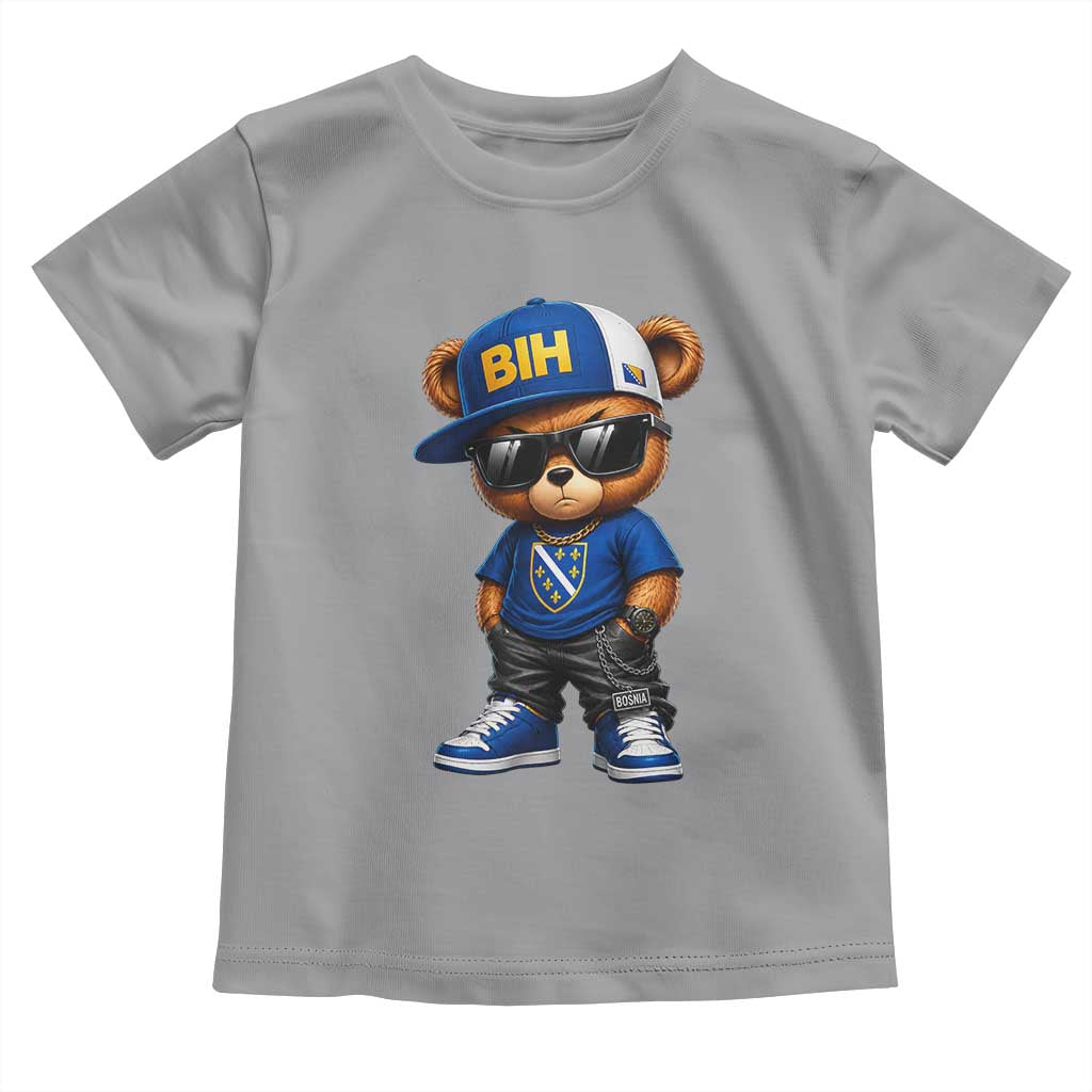 BIH Bosnia Teddy Bear Graphic Toddler T Shirt Golden Lily Heritage Urban Streetwear Style