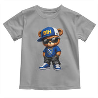 BIH Bosnia Teddy Bear Graphic Toddler T Shirt Golden Lily Heritage Urban Streetwear Style