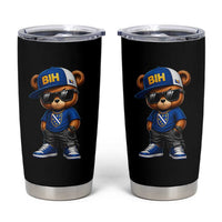 BIH Bosnia Teddy Bear Graphic Tumbler Cup Golden Lily Heritage Urban Streetwear Style