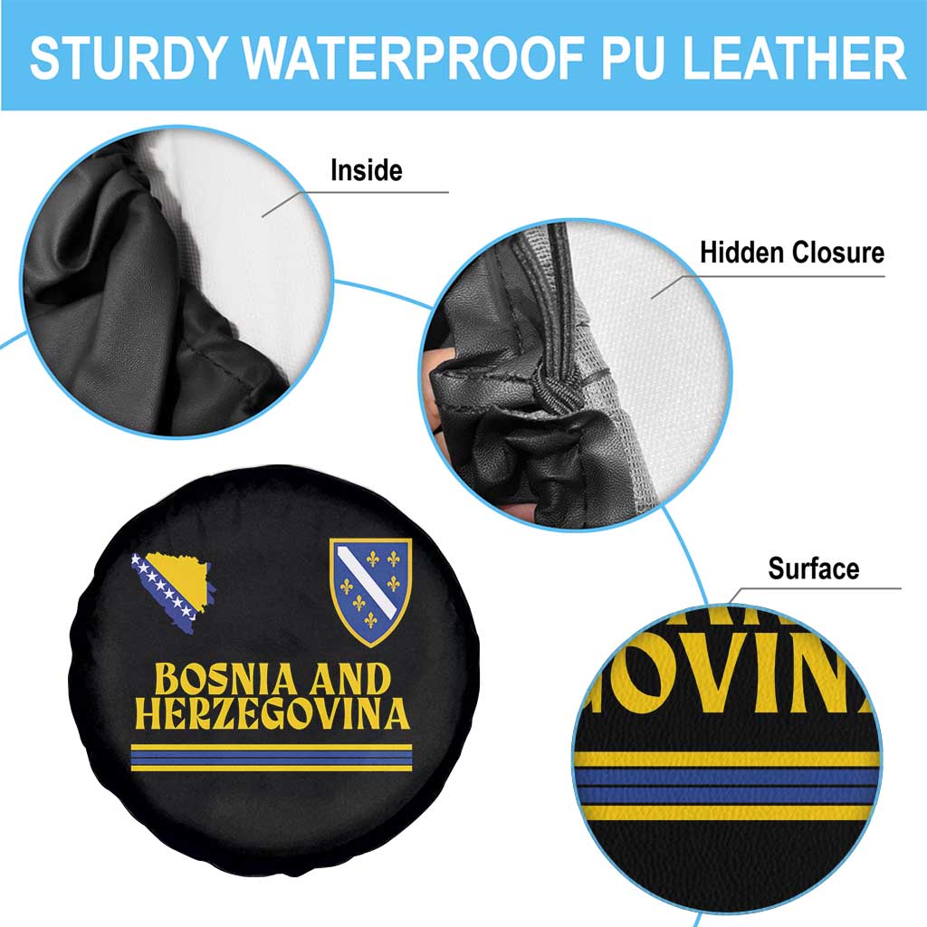 Bosnia Herzegovina Soccer Jersey Style Spare Tire Cover Country Map Heritage Football Fan