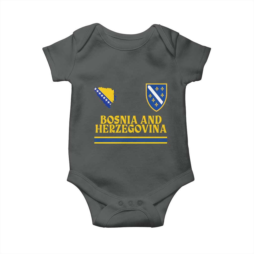 Bosnia Herzegovina Soccer Jersey Style Baby Onesie Country Map Heritage Football Fan