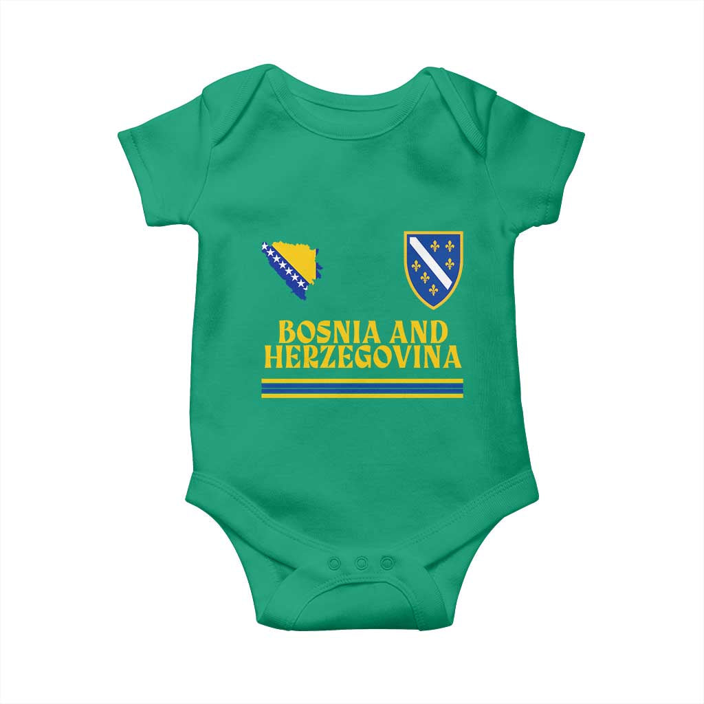 Bosnia Herzegovina Soccer Jersey Style Baby Onesie Country Map Heritage Football Fan