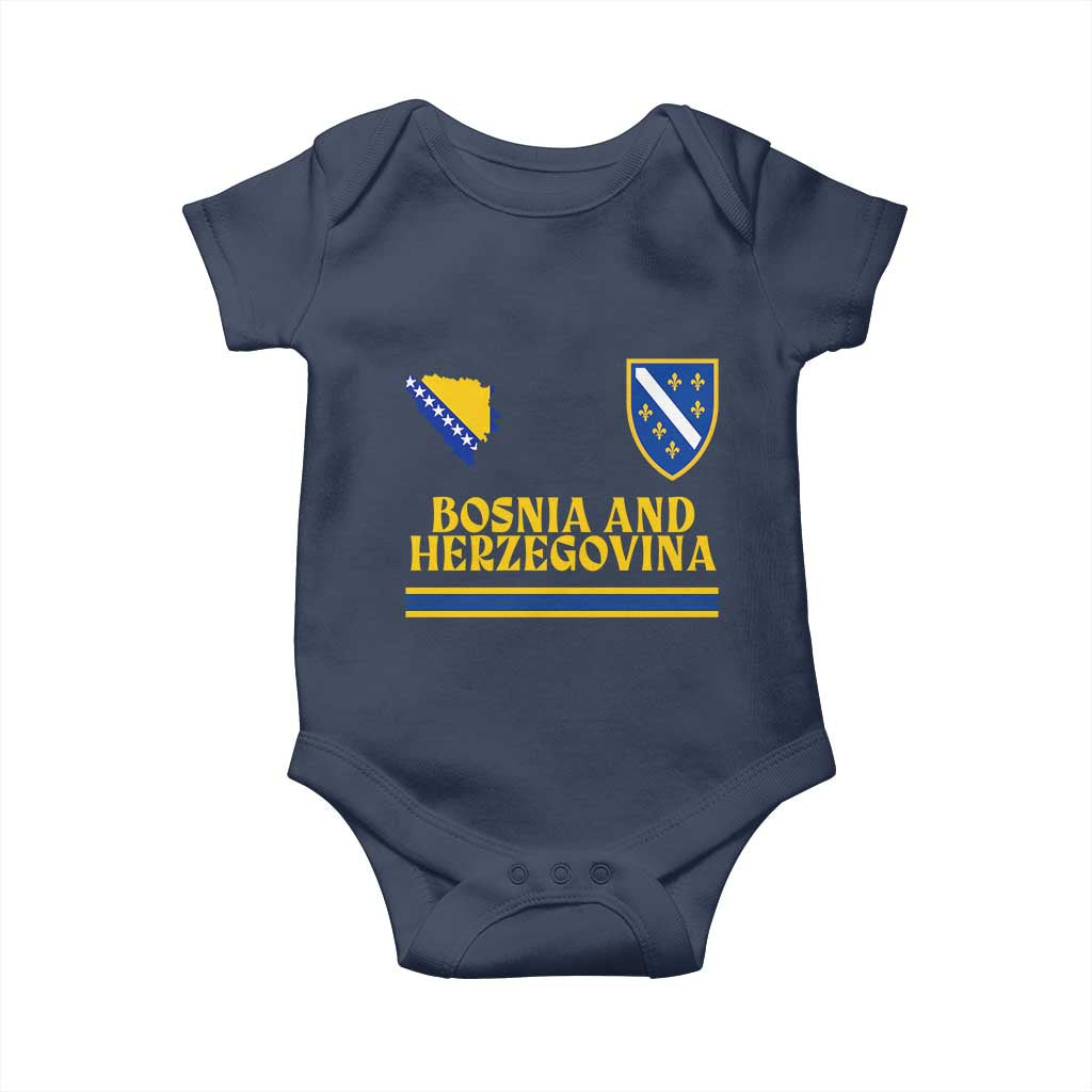 Bosnia Herzegovina Soccer Jersey Style Baby Onesie Country Map Heritage Football Fan