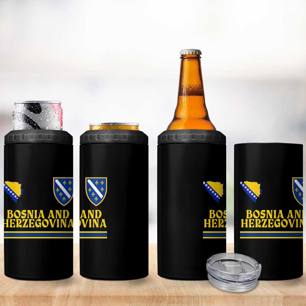 Bosnia Herzegovina Soccer Jersey Style 4 in 1 Can Cooler Tumbler Country Map Heritage Football Fan