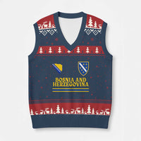 Bosnia Herzegovina Soccer Jersey Style V-Neck Knit Sweater Vest Country Map Heritage Football Fan
