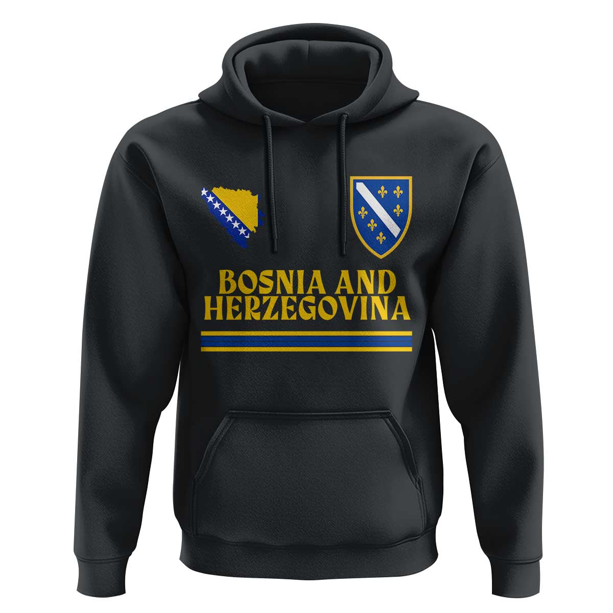 Bosnia Herzegovina Soccer Jersey Style Hoodie Country Map Heritage Football Fan
