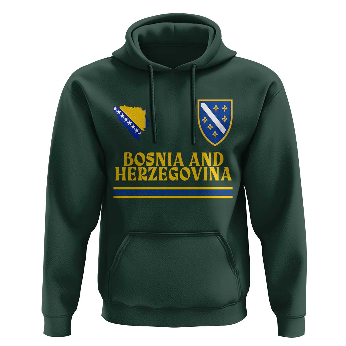 Bosnia Herzegovina Soccer Jersey Style Hoodie Country Map Heritage Football Fan