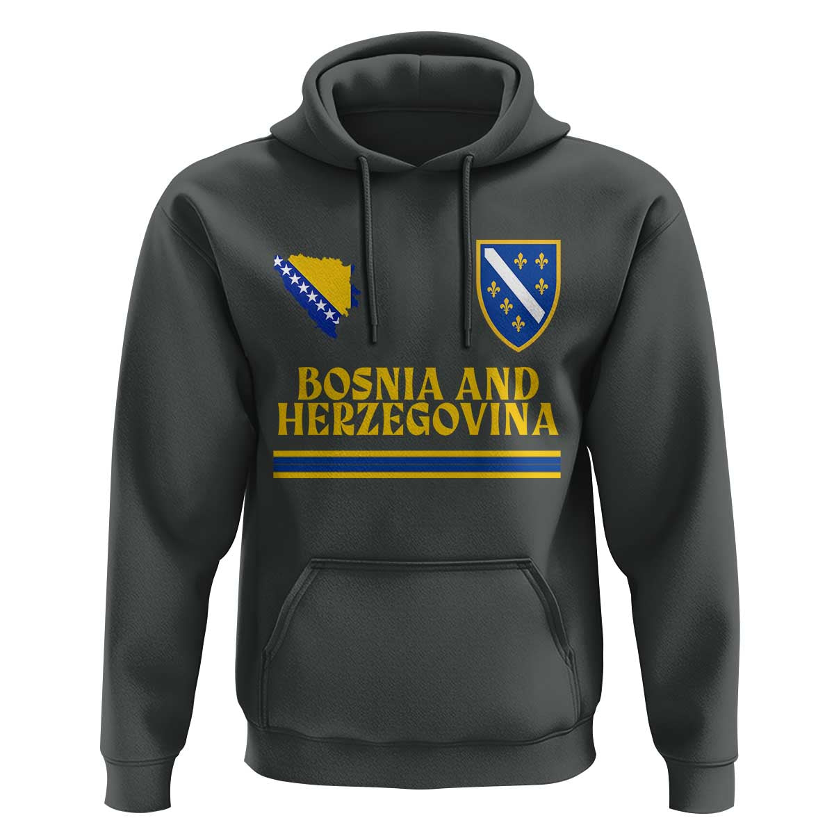 Bosnia Herzegovina Soccer Jersey Style Hoodie Country Map Heritage Football Fan