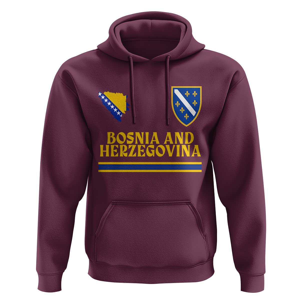 Bosnia Herzegovina Soccer Jersey Style Hoodie Country Map Heritage Football Fan