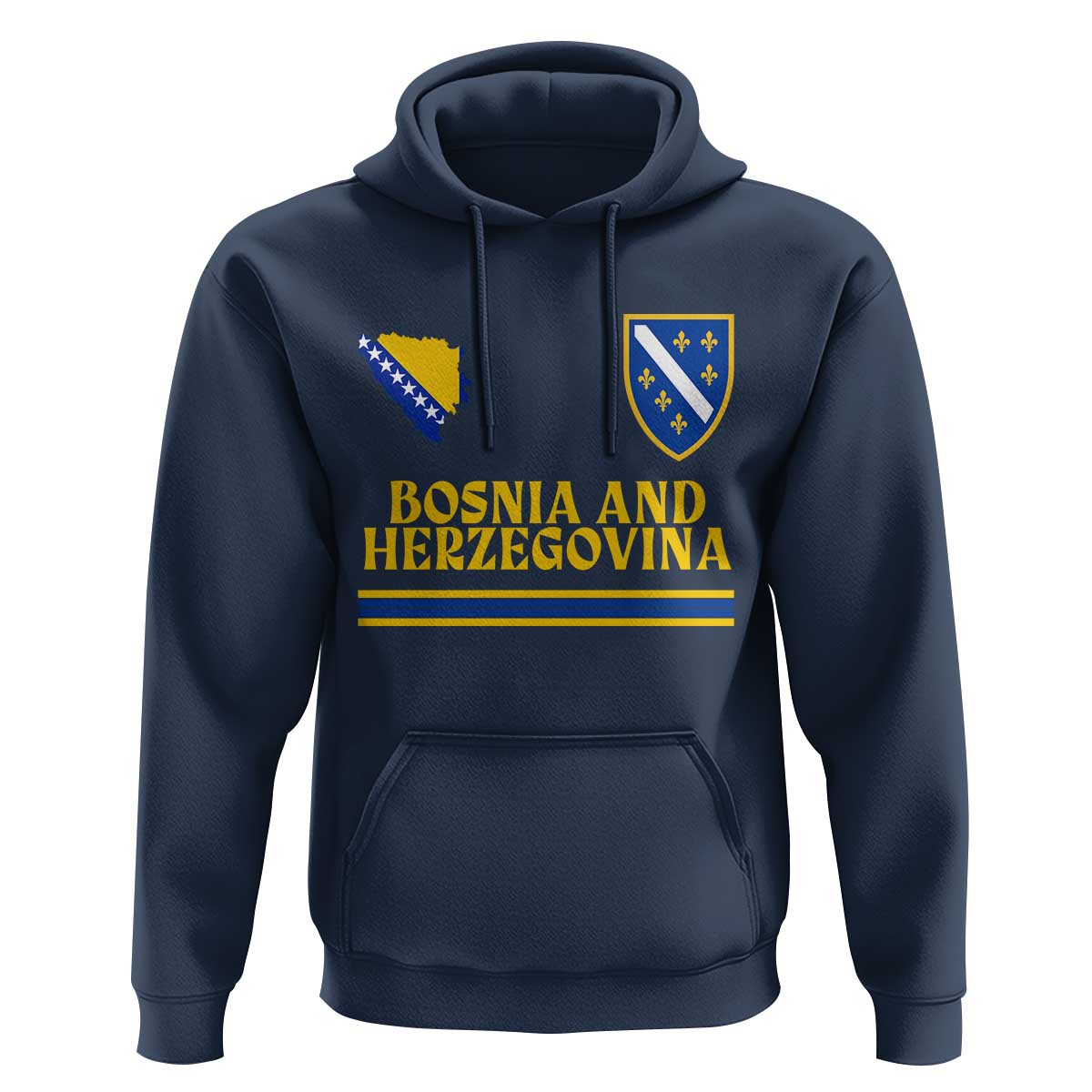 Bosnia Herzegovina Soccer Jersey Style Hoodie Country Map Heritage Football Fan