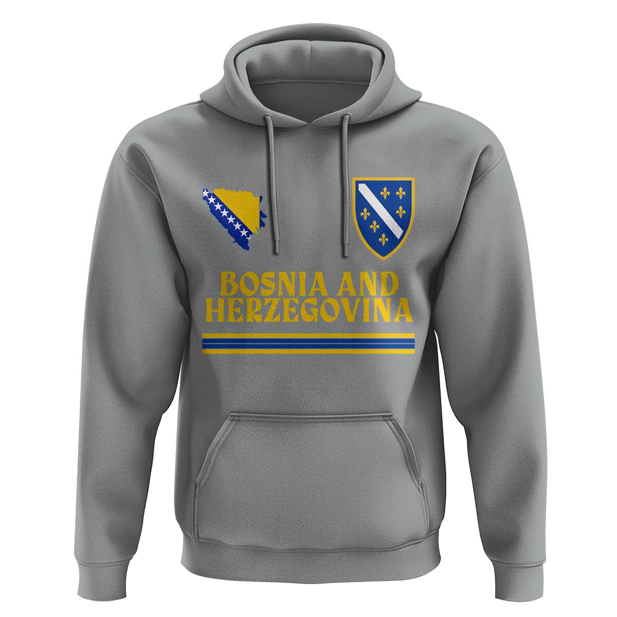 Bosnia Herzegovina Soccer Jersey Style Hoodie Country Map Heritage Football Fan
