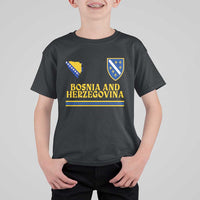 Bosnia Herzegovina Soccer Jersey Style T Shirt For Kid Country Map Heritage Football Fan