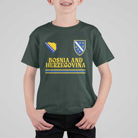 Bosnia Herzegovina Soccer Jersey Style T Shirt For Kid Country Map Heritage Football Fan