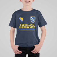 Bosnia Herzegovina Soccer Jersey Style T Shirt For Kid Country Map Heritage Football Fan