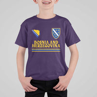 Bosnia Herzegovina Soccer Jersey Style T Shirt For Kid Country Map Heritage Football Fan