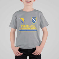 Bosnia Herzegovina Soccer Jersey Style T Shirt For Kid Country Map Heritage Football Fan