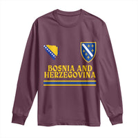 Bosnia Herzegovina Soccer Jersey Style Long Sleeve Shirt Country Map Heritage Football Fan