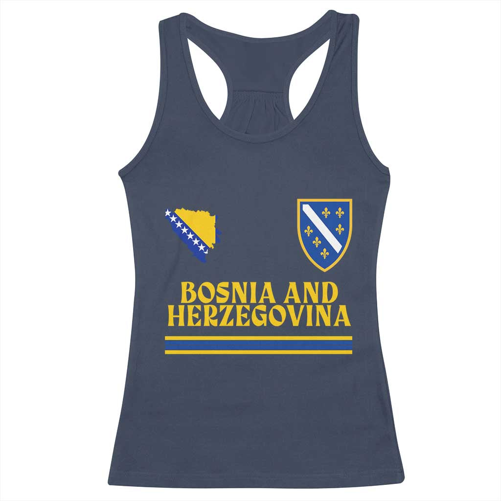 Bosnia Herzegovina Soccer Jersey Style Racerback Tank Top Country Map Heritage Football Fan