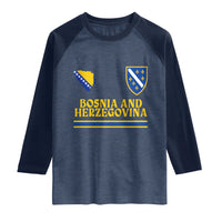 Bosnia Herzegovina Soccer Jersey Style Raglan Shirt Country Map Heritage Football Fan