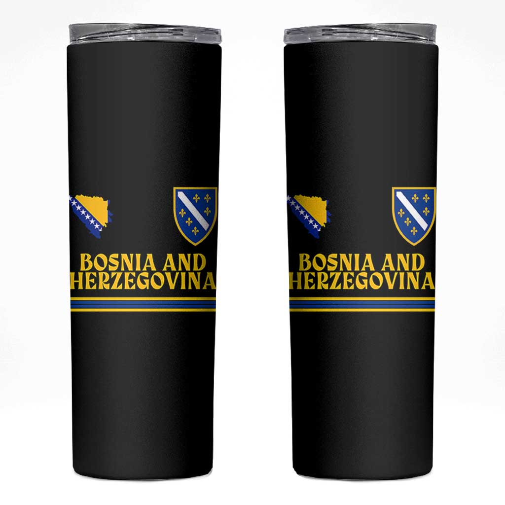Bosnia Herzegovina Soccer Jersey Style Skinny Tumbler Country Map Heritage Football Fan