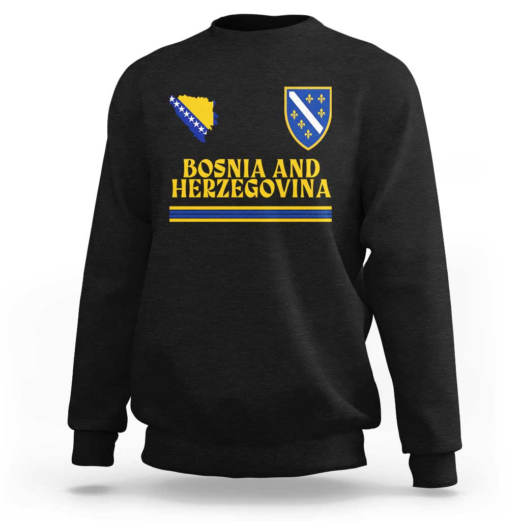 Bosnia Herzegovina Soccer Jersey Style Sweatshirt Country Map Heritage Football Fan